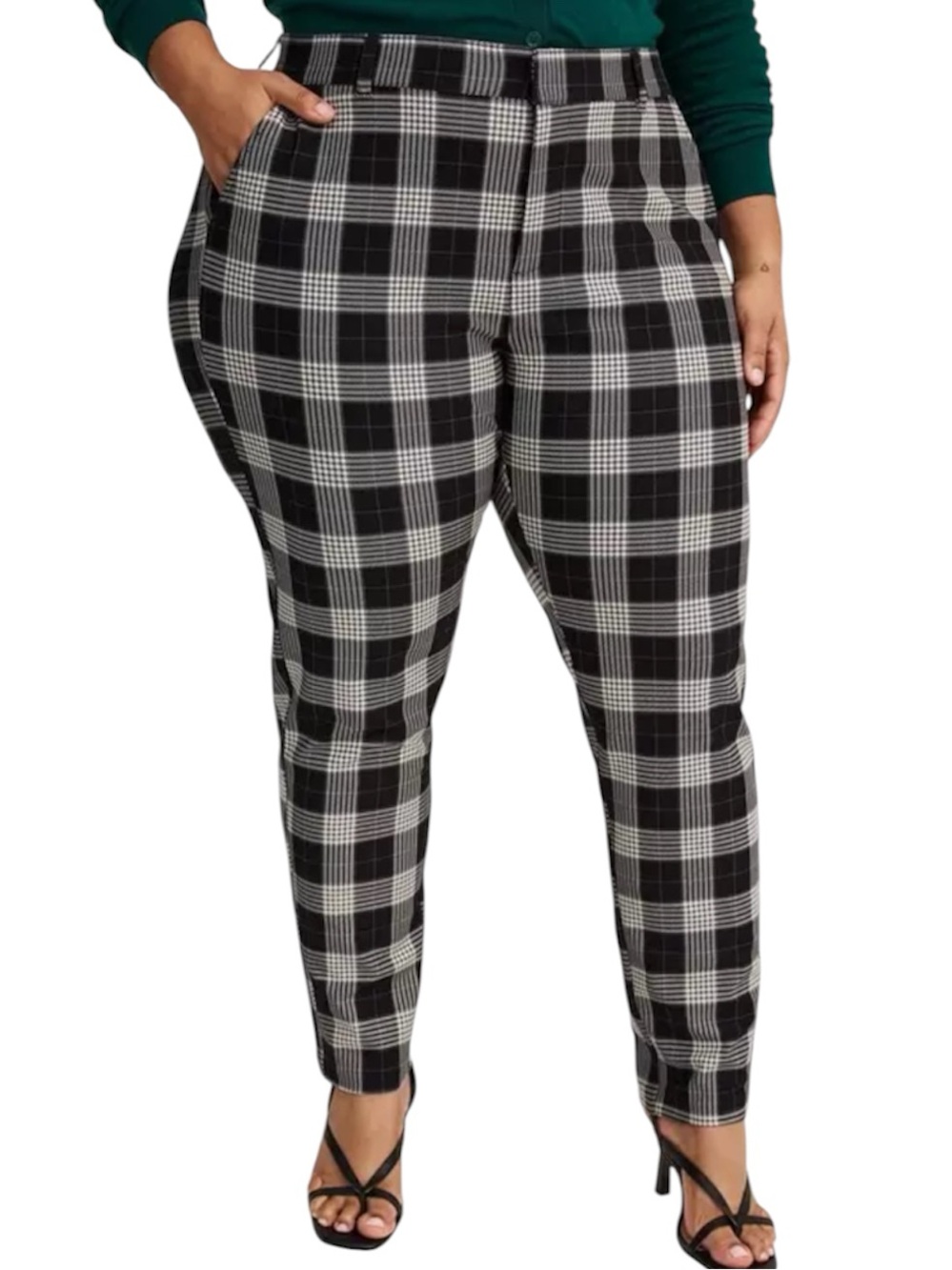 Torrid Plus Modern Slim High-Rise Trouser in Plaid Sz 30 Luxe Ponte Office NWT